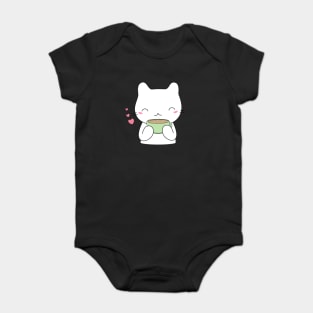 Cute Coffee Cat T-Shirt Baby Bodysuit